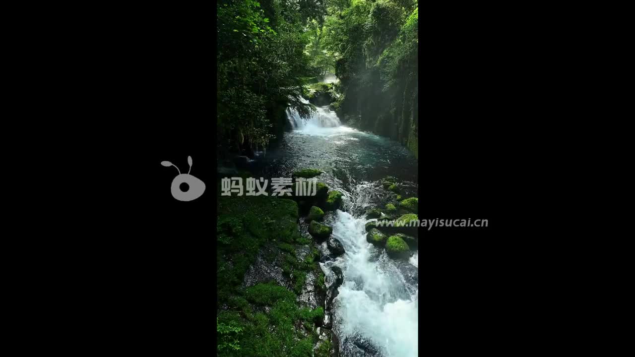 宁静治愈山涧溪流瀑布特写视频素材 相册第2张图 