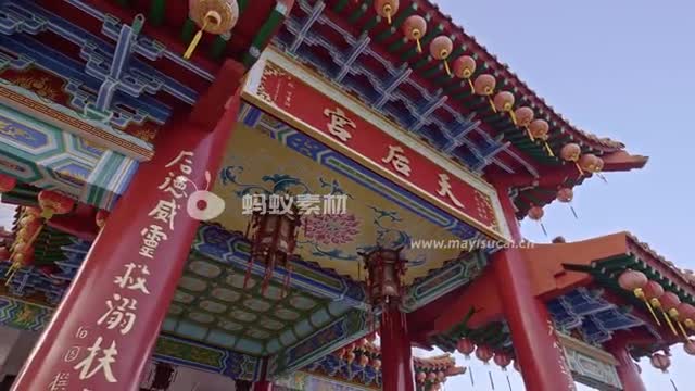 广州南沙天后宫视频中国风格寺庙建筑风景-第2张图