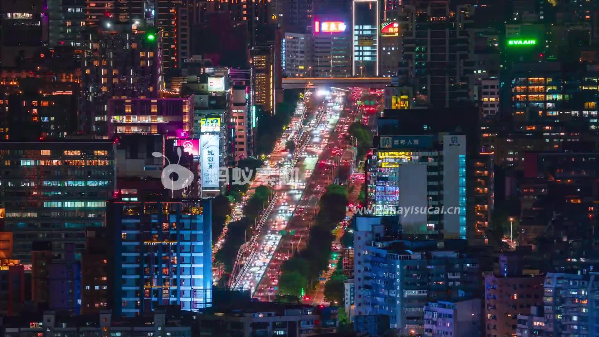 台湾台北街道高清夜景赛博朋克夜景视频-第1张图