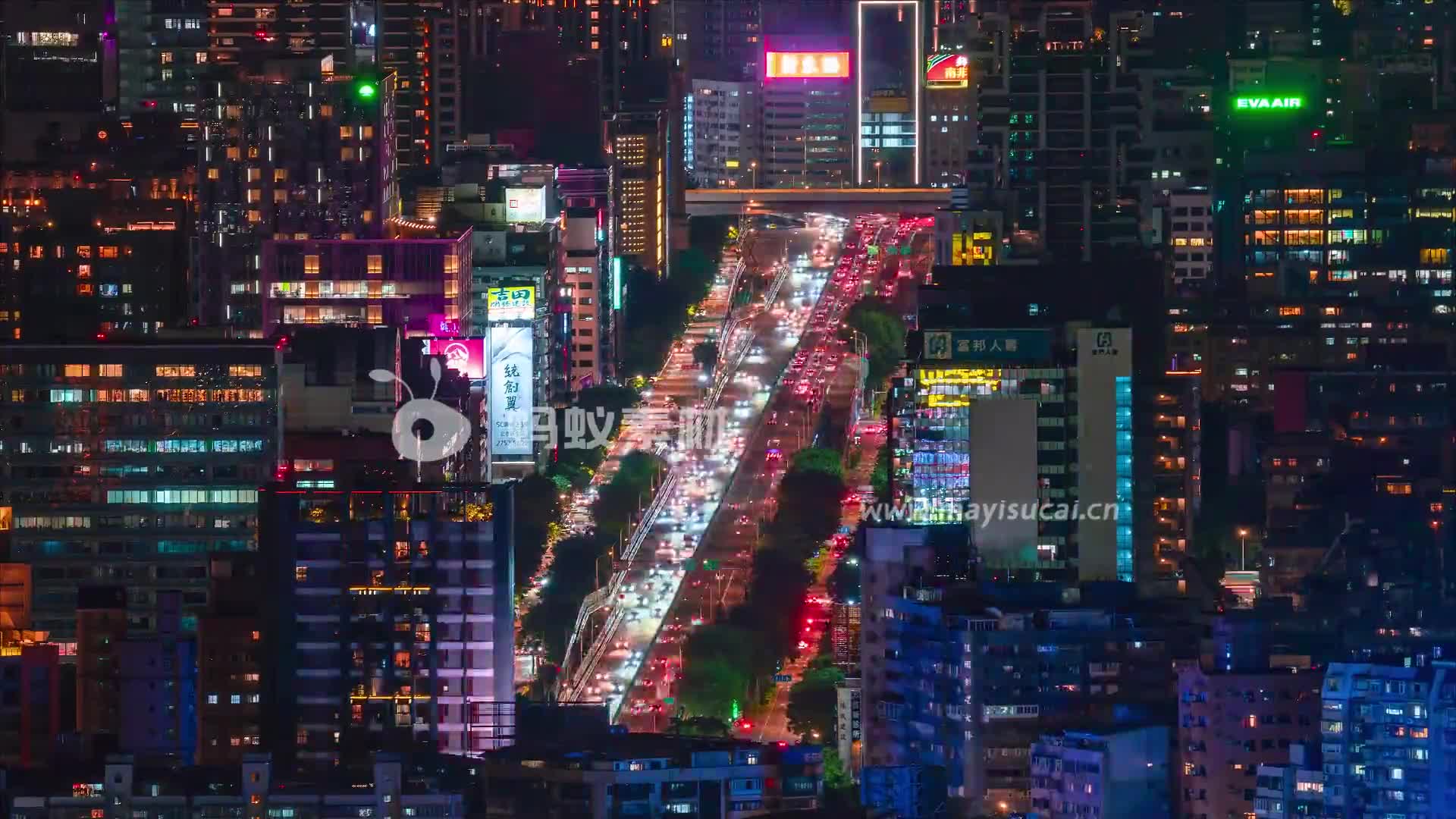 台湾台北街道高清夜景赛博朋克夜景视频-第2张图