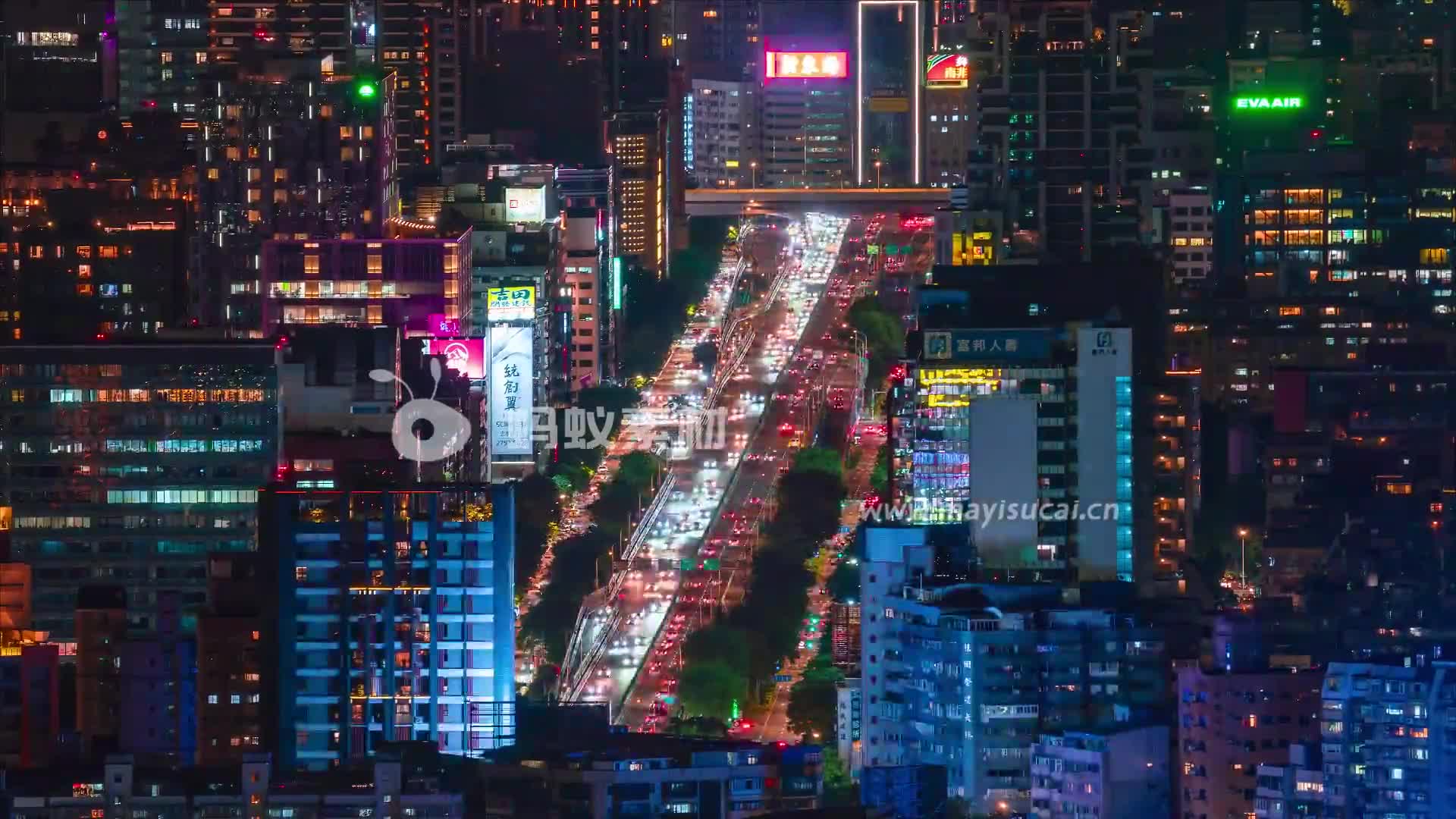 台湾台北街道高清夜景赛博朋克夜景视频-第4张图