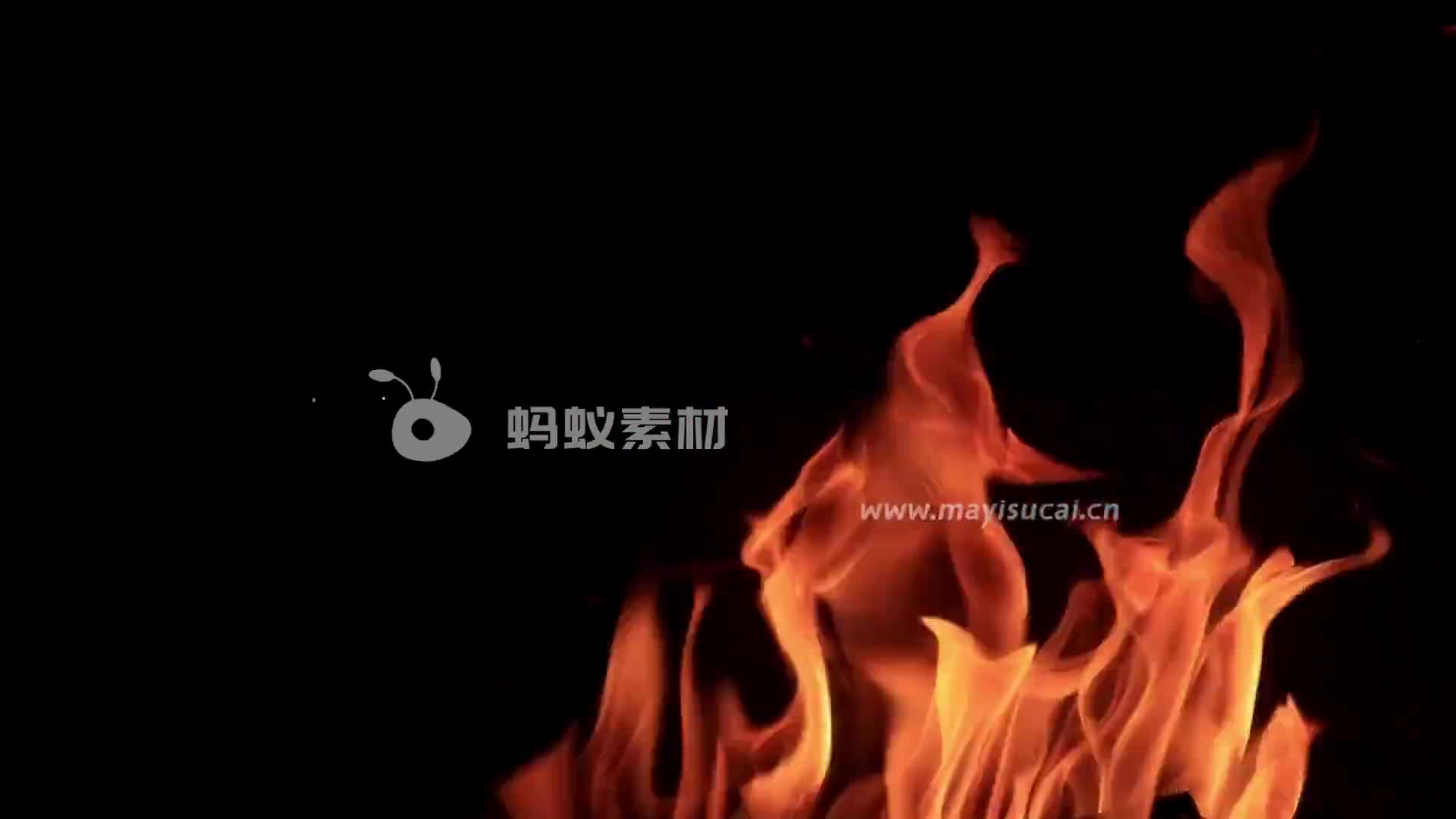 黑色背景下熊熊燃烧的火焰超酷火焰燃烧视频素材-第2张图