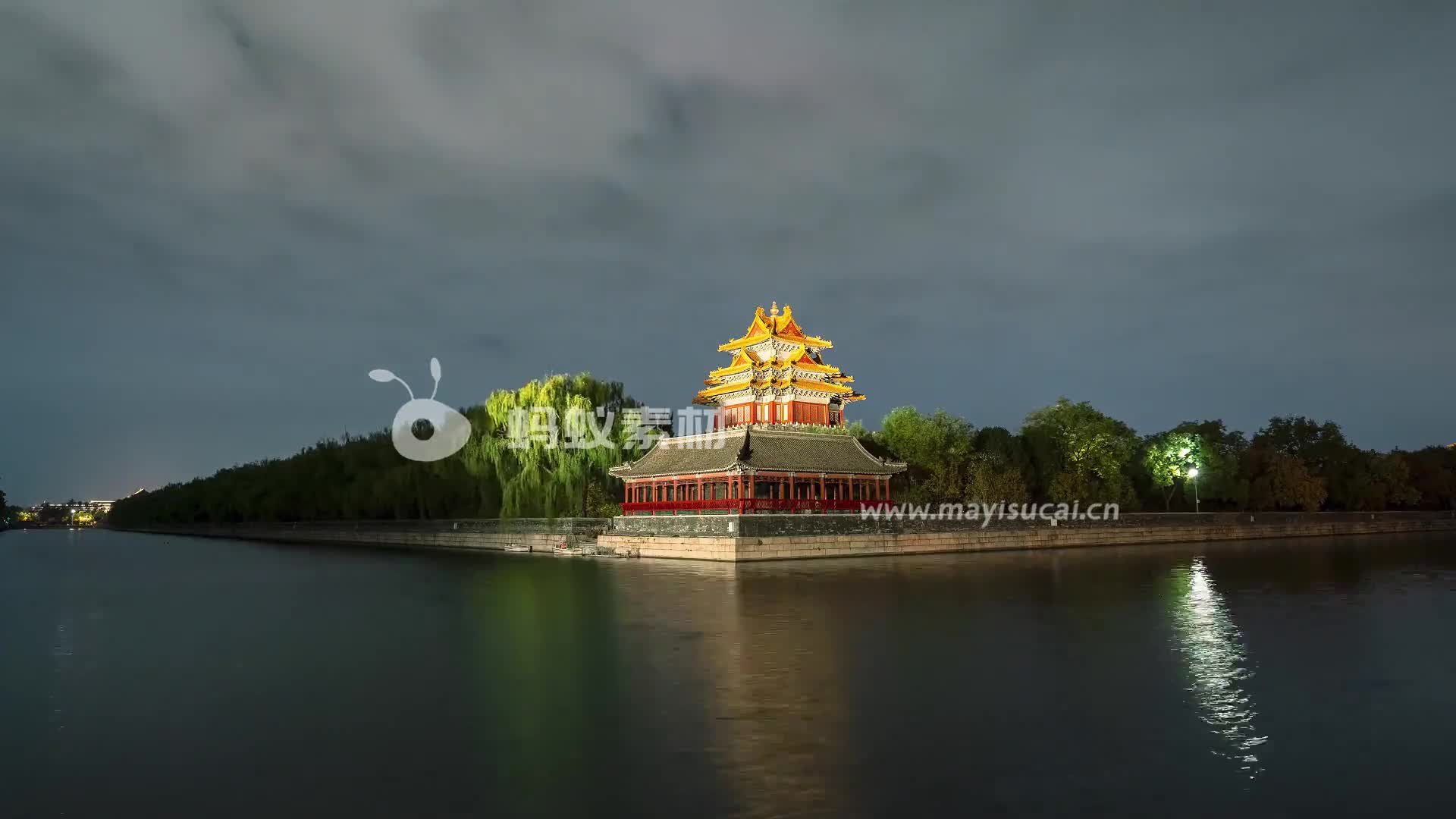 北京故宫角楼视频素材延时拍摄故宫角楼夜景（4K）-第2张图