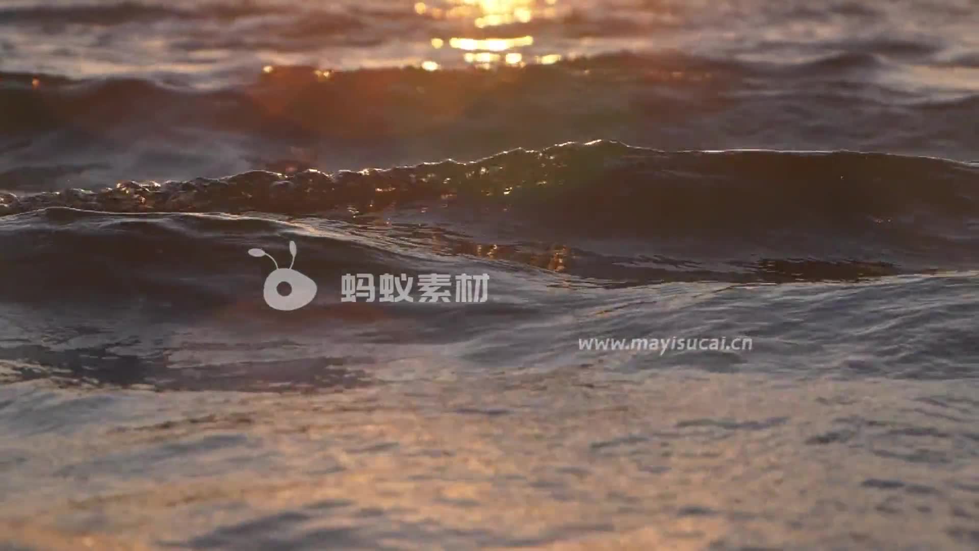 逆光唯美特写海浪翻滚升格视频素材-第3张图